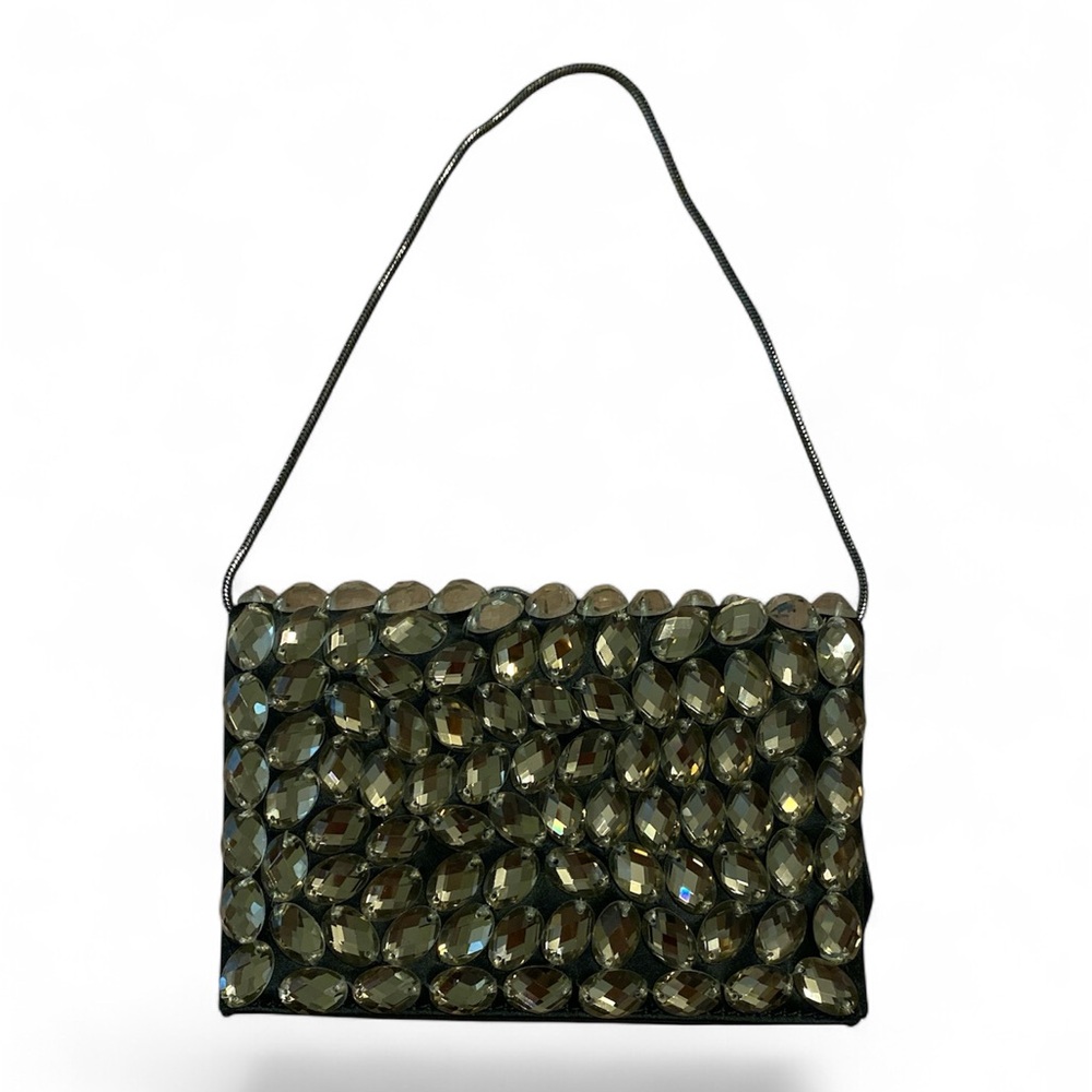 Talbots Black Gem-Embellished Clutch